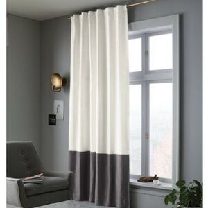 50”x 93” NEW Project 62 blackout curtain panel cream gray wellmade lined modern
